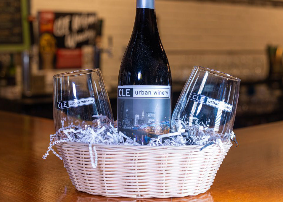 Red Wine Gift Basket with Wine Glasses