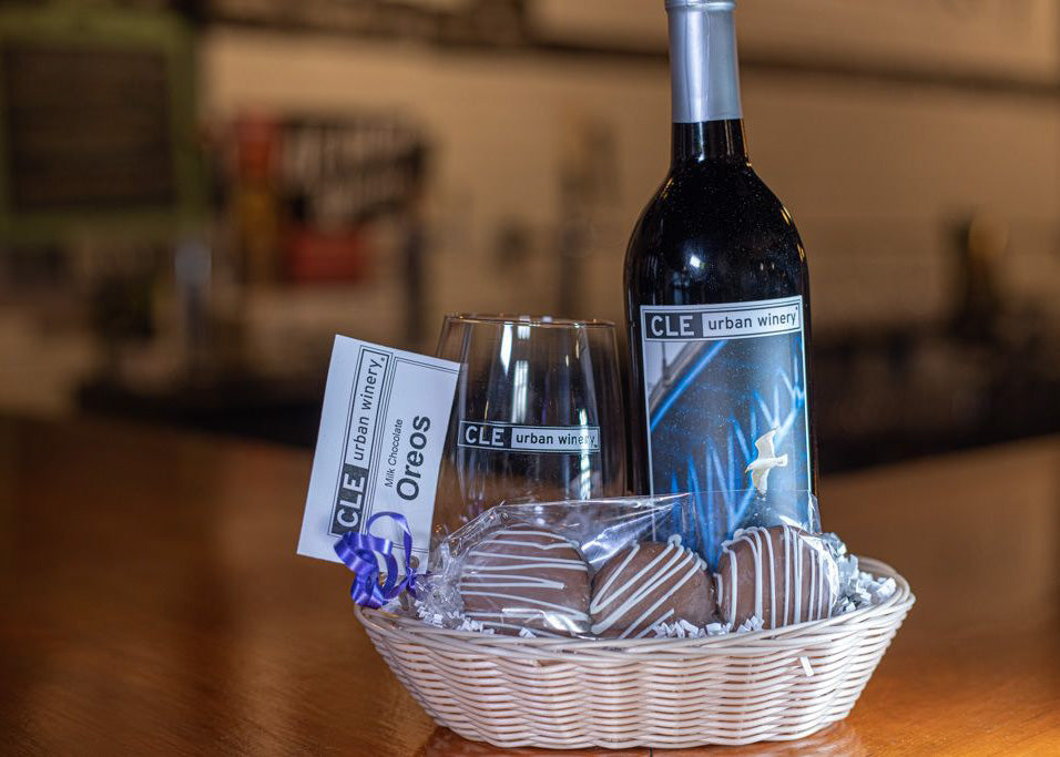 Fruit-Infused Wine Gift Basket with Chocolates